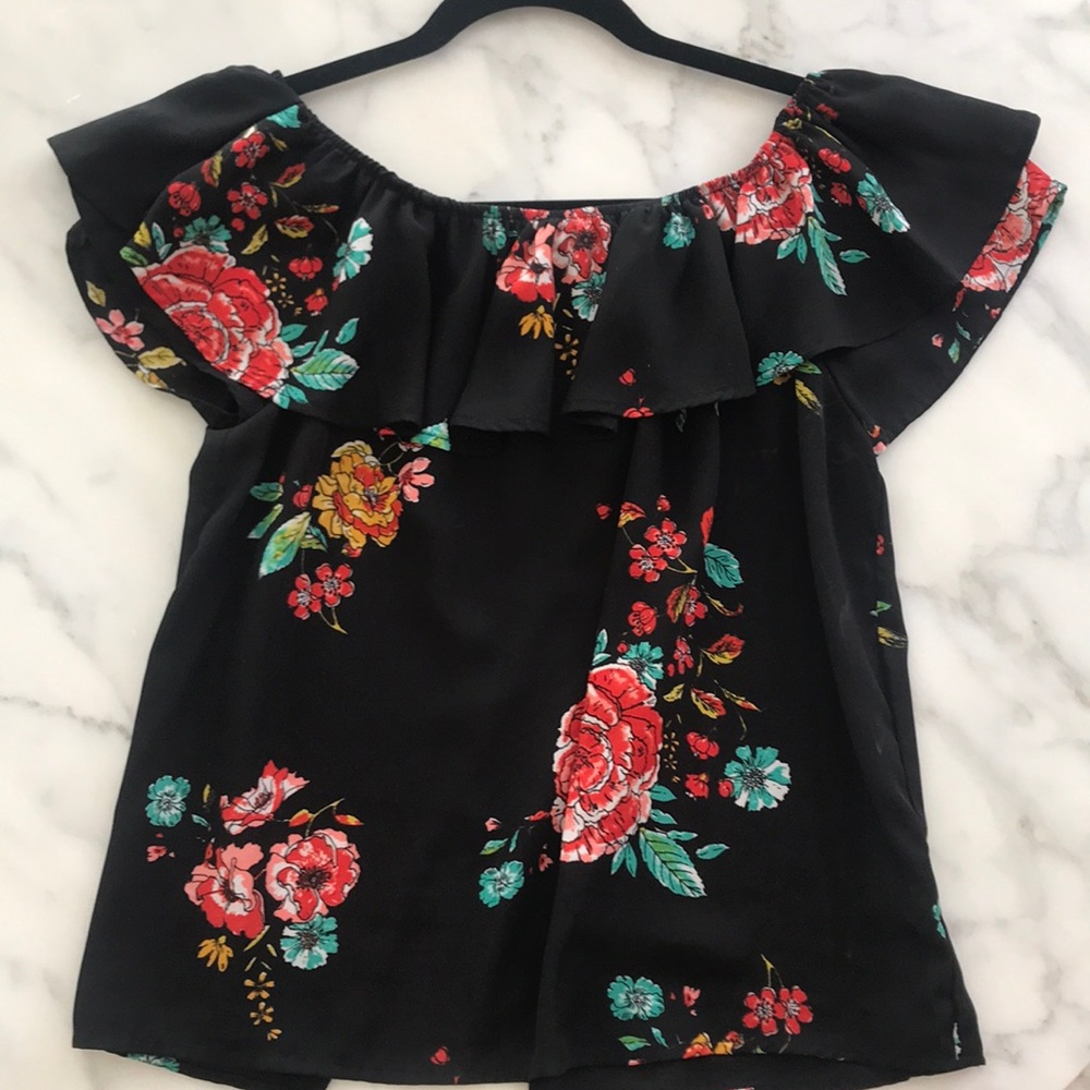 Xhilaration Off the Shoulder Floral Blouse